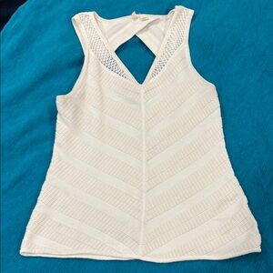 Moth White Asymmetrical Cut Out Tank Top